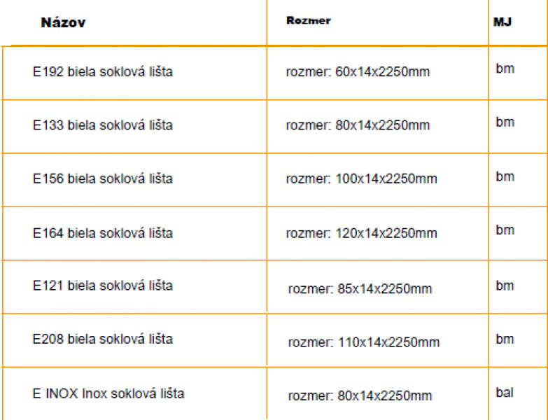 Lišty / Španielske lišty - foto  Lišty / Španielske lišty - foto